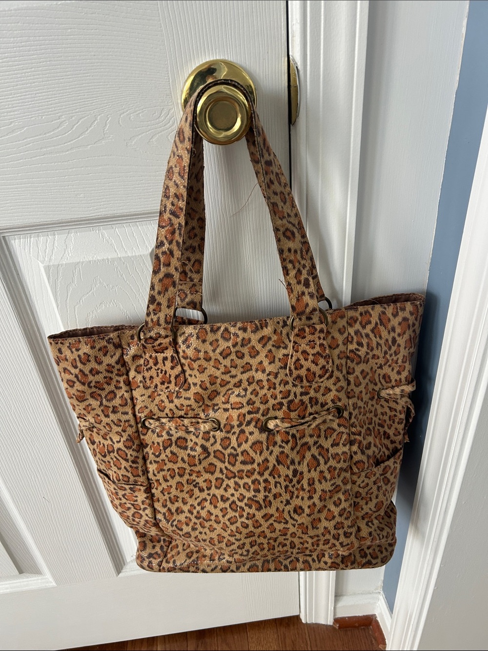 Neiman Marcus Leopard Print Tote Bag in Brown